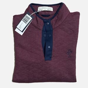 Holderness & Bourne Men's Size S The Sullivan Snap Button Burgundy/Navy Pullover